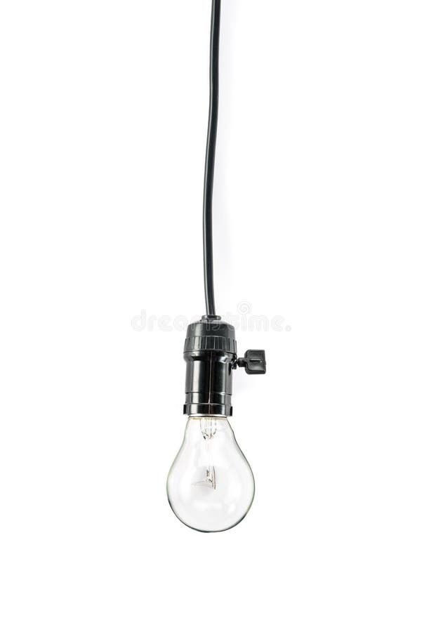 Light bulb with and Lamp Holder, cable tungsten stock photography