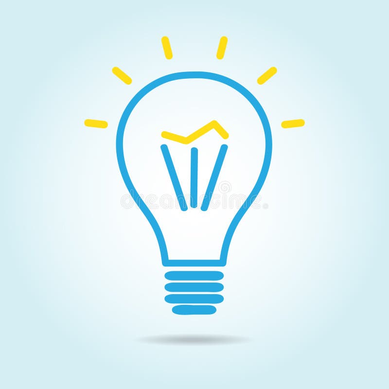 Light Bulb Logo Icon Drawn In The Manual Stock Illustration