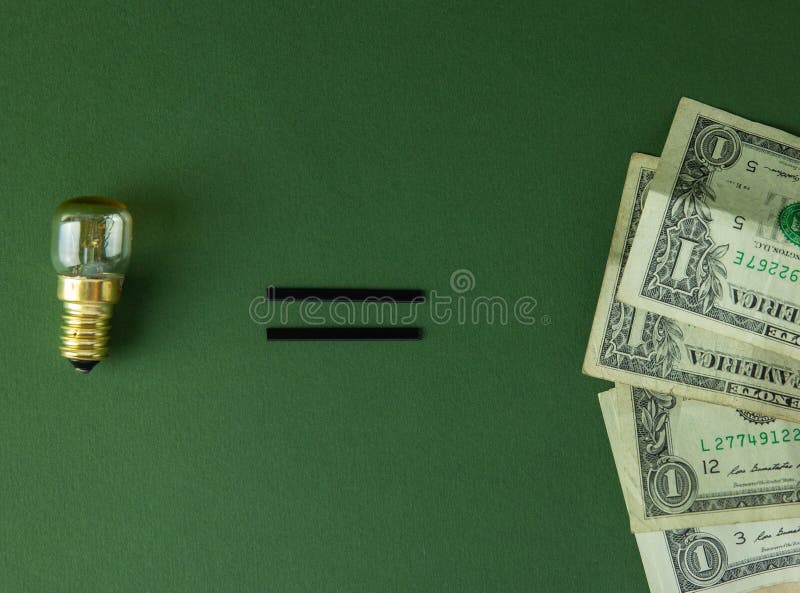 Light Bulb and Money Concept Ideas Make Money Stock Image Image of