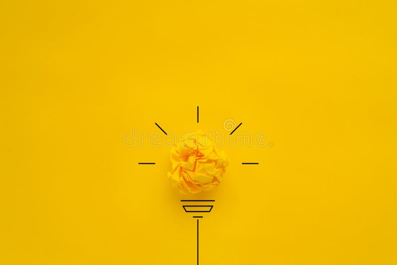 Light Bulb Over Yellow Background in Vision and Idea Conceptual Image Stock  Photo - Image of text, innovation: 230123924