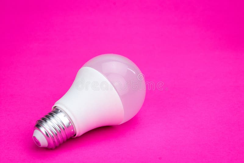 Light Bulb on Pink Background Stock Image Image of decoration, ideas