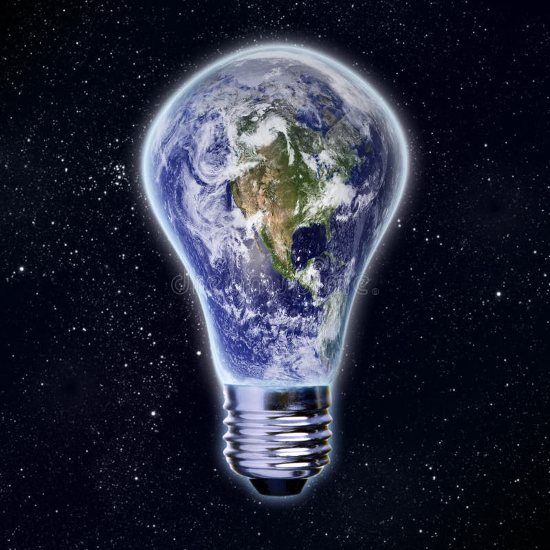 Light bulb and planet earth - Eco Energy concept