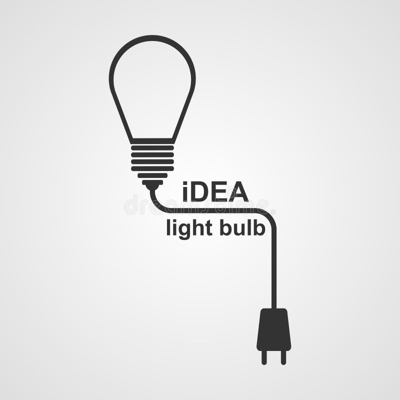 Light Bulb and plug concept. stock illustration Light Bulb and plug concept. stock illustration