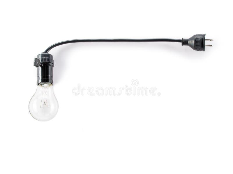 Light bulb with plug and Lamp Holder, cable tungsten royalty free stock image