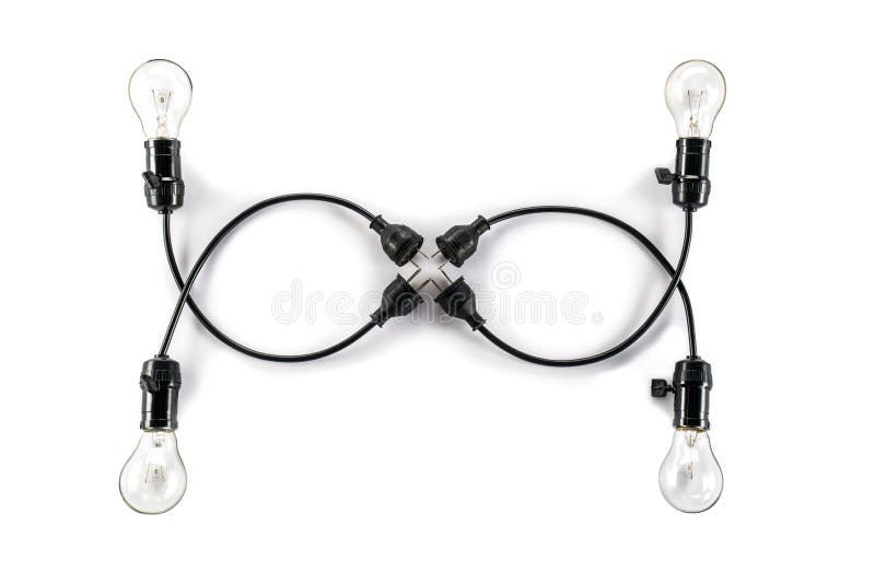 Light bulb with plug and Lamp Holder, cable tungsten four stock photography