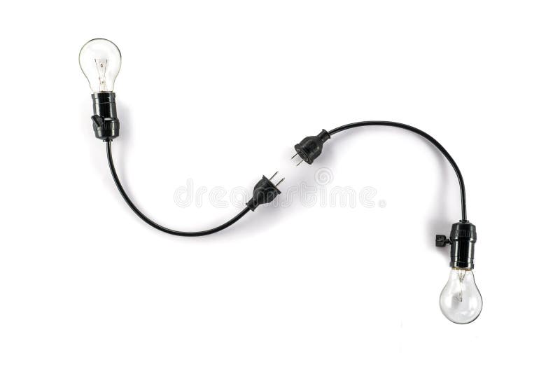 Light bulb with plug and Lamp Holder, cable tungsten two royalty free stock images