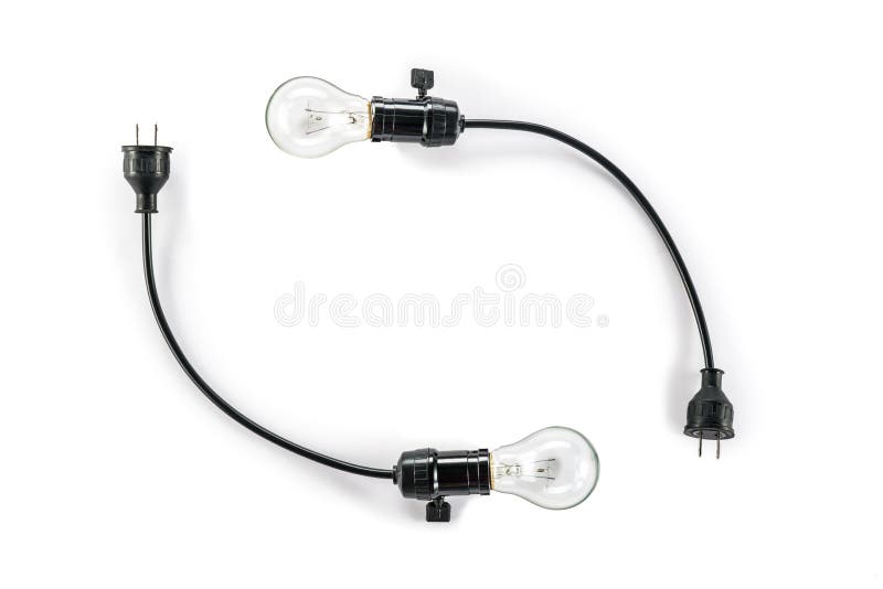 Light bulb with plug and Lamp Holder, cable tungsten two stock images