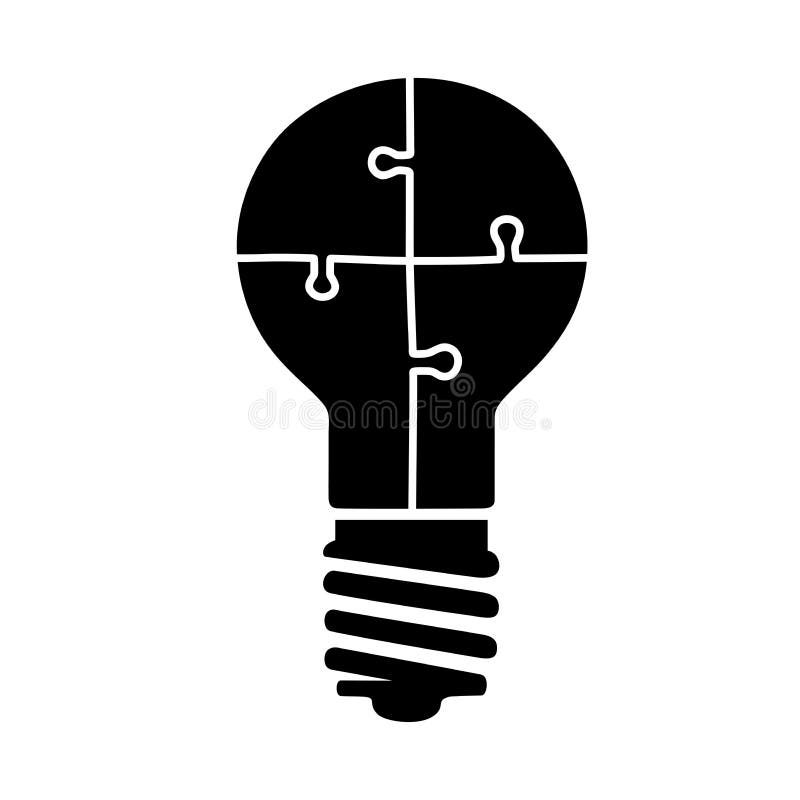 Light bulb puzzle vector illustration
