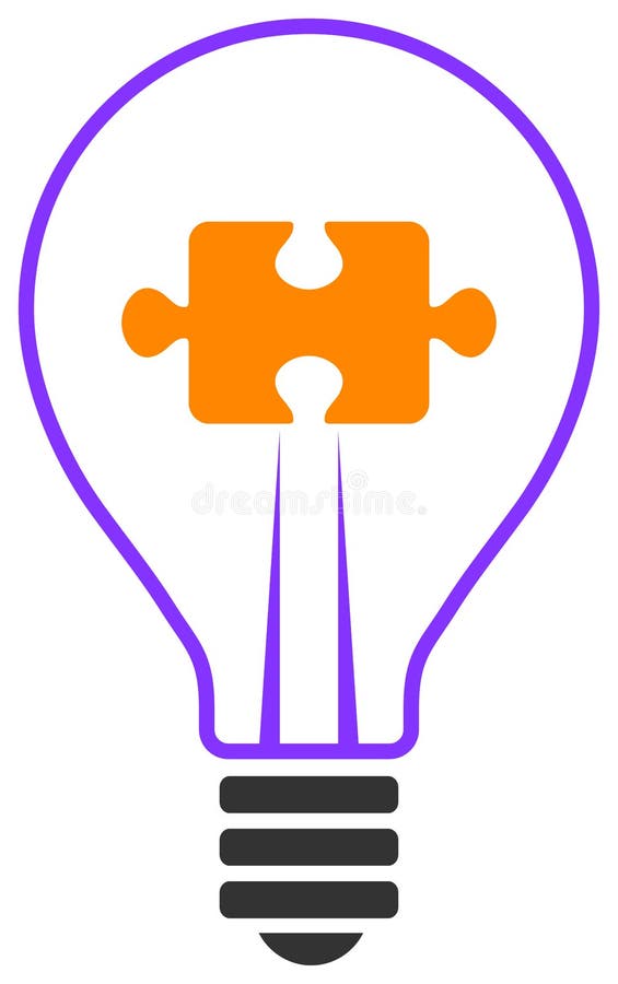 Light bulb puzzle royalty free illustration