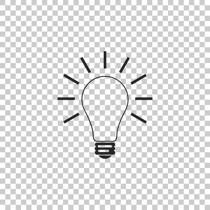 Light Bulb With Rays Shine Icon Isolated On Transparent Background