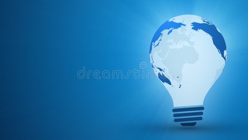 Light bulb with rays the world idea concept motion background loop vector illustration