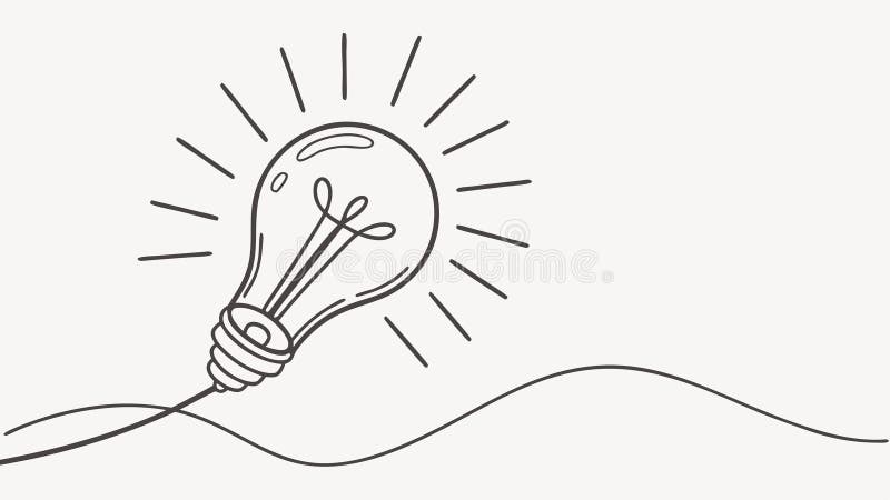Light Bulb with Swirls, Idea and Creativity, vector design Generative AI royalty free illustration
