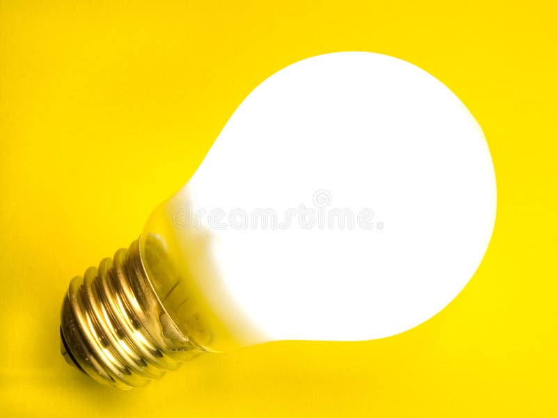 Light Bulb On Yellow Picture. Image 6731997