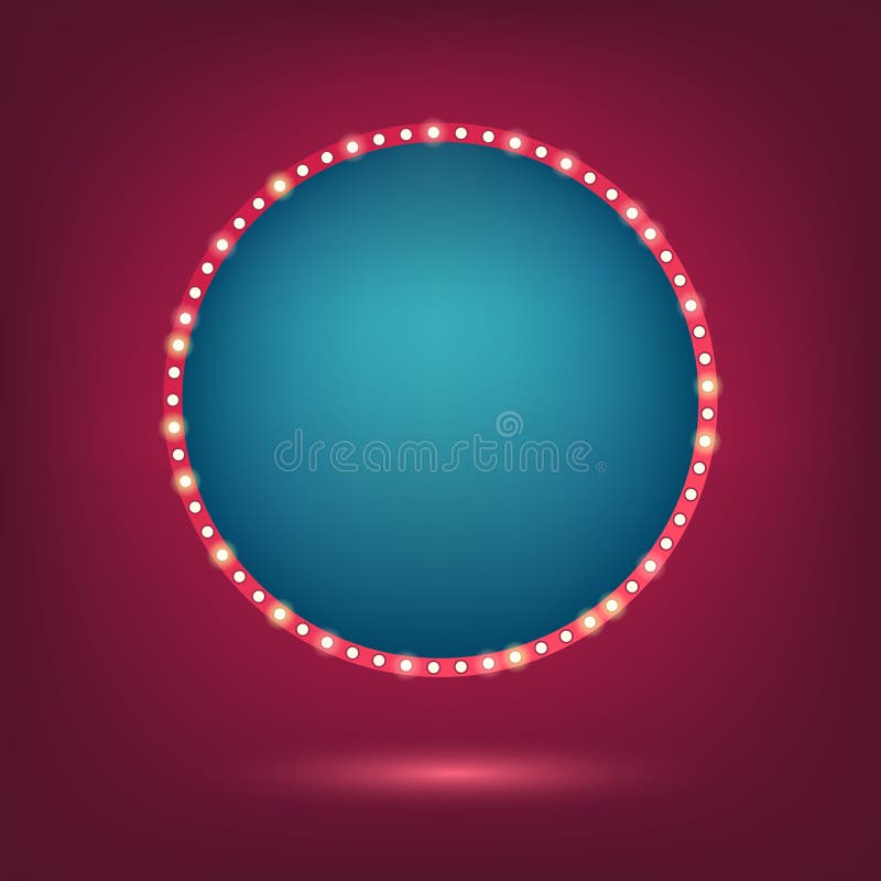 Light bulbs vintage neon glow frame vector illustration.