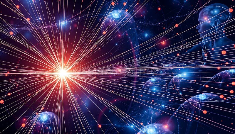 Light burst explosion abstract, energy and vibrant effect, Stock Photo, Generative AI royalty free illustration
