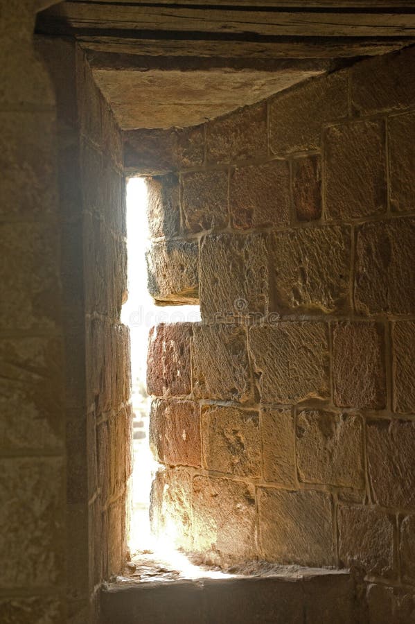 Light coming through a slit window.