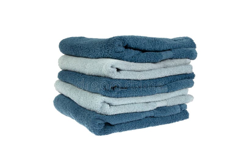 Light and Dark Blue Towels Folded Stock Image Image of pile, cotton