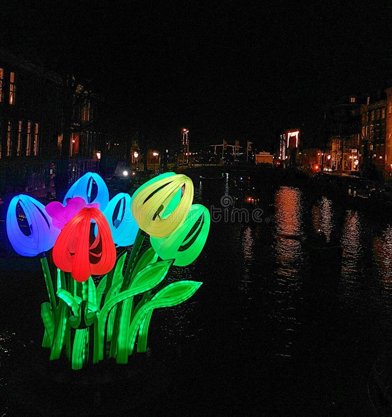 Light Decorations in Amsterdam Editorial Stock Photo Image of light