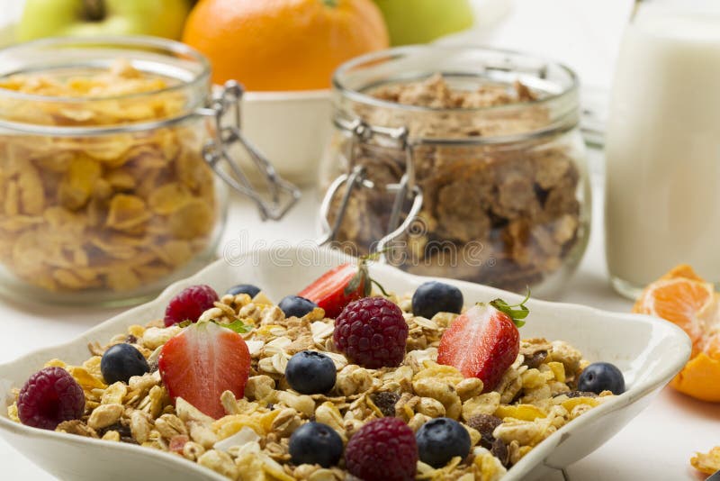 Light, Delicious Breakfast with Cereal Stock Image Image of cereal