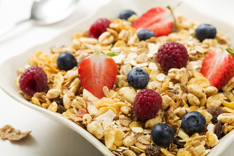 Light, Delicious Breakfast with Cereal Stock Photo Image of morning
