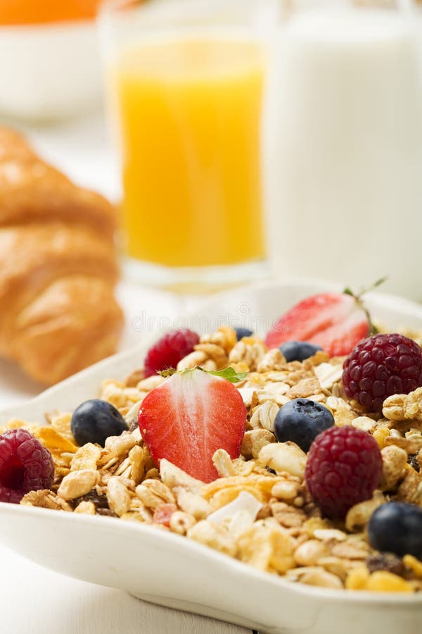 Light, Delicious Breakfast with Cereal Stock Photo Image of morning