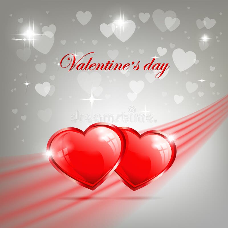 Light Design with Two Hearts Stock Vector Illustration of event