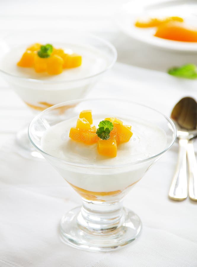 Light dessert of yogurt stock image. Image of glass, food 51473695