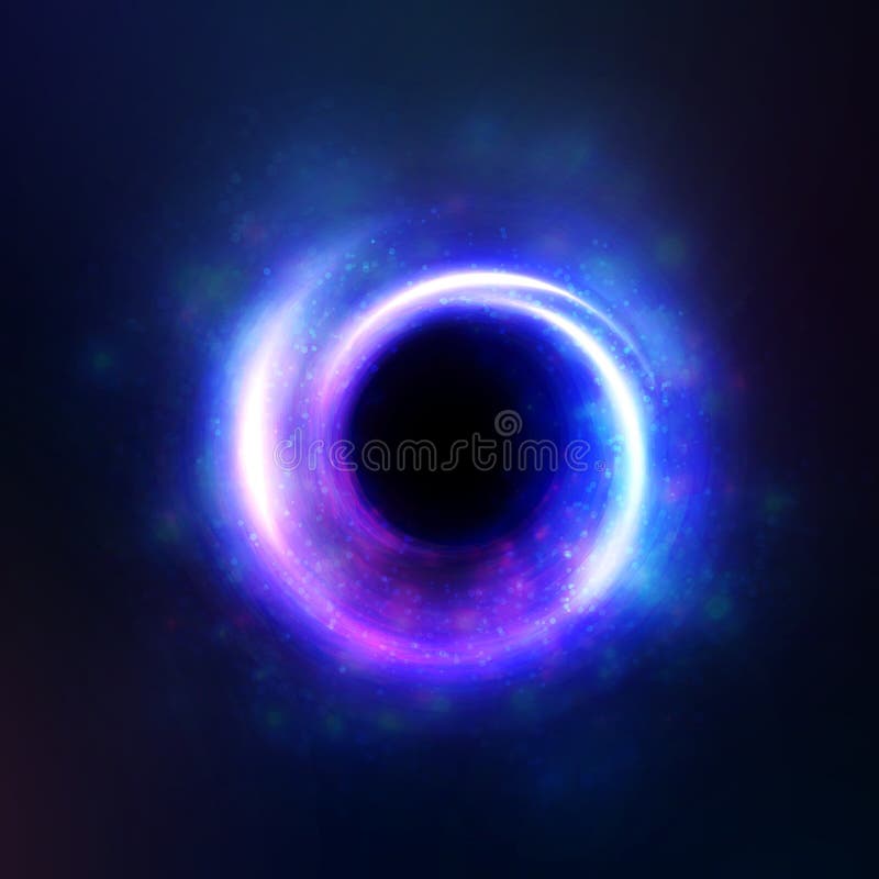 Light effect bright object space, a black hole.