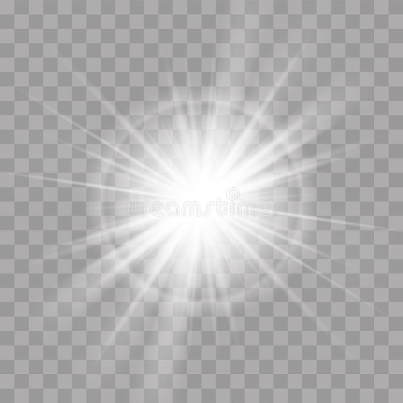 Light rays flash sun star radiance shine effect royalty free illustration