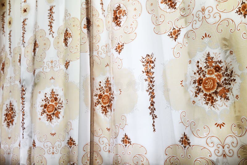 Light Fabric for Curtains in the Apartment. Stock Image Image of