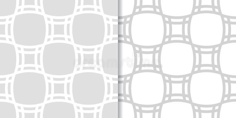 Light gray geometric seamless patterns royalty free illustration
