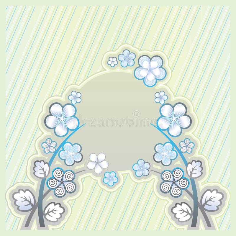 Light green background with flower ornament