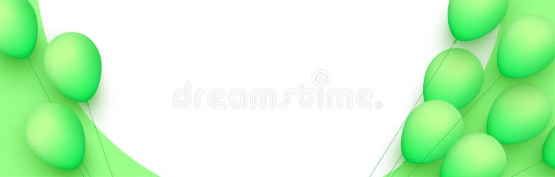 Light green balloons with threads on light green and white background royalty free illustration