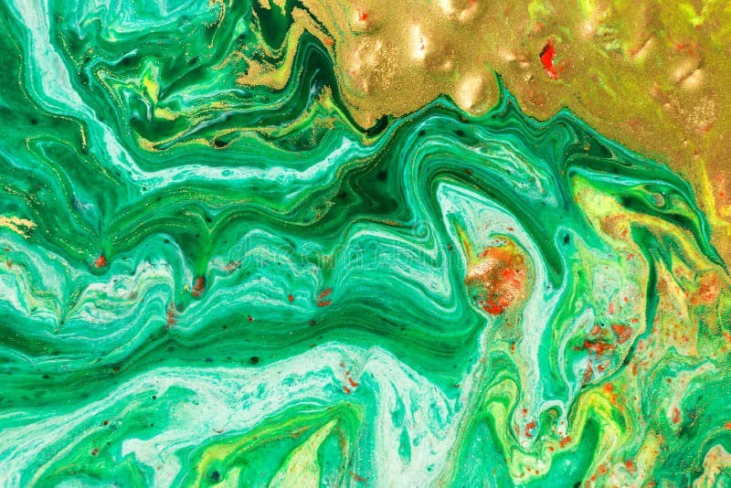 Green Marble Abstract Acrylic Background. Marbling Artwork Texture