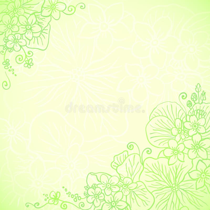 Light Green Ornate Flowers Background Stock Vector - Illustration of