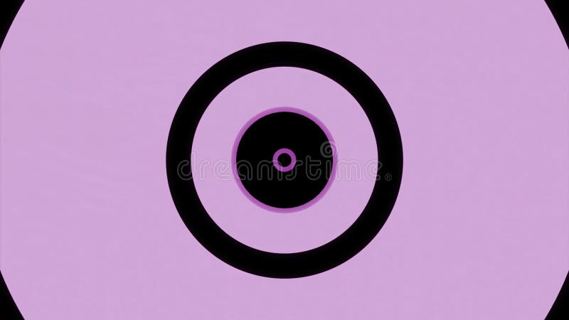 Light green and pink background. Design. Black large circles of different sizes move and narrow in abstraction. stock illustration