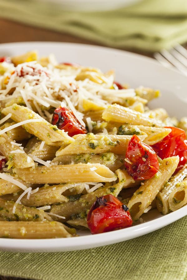 Light Homemade Pesto Pasta stock photo. Image of lunch 38491038