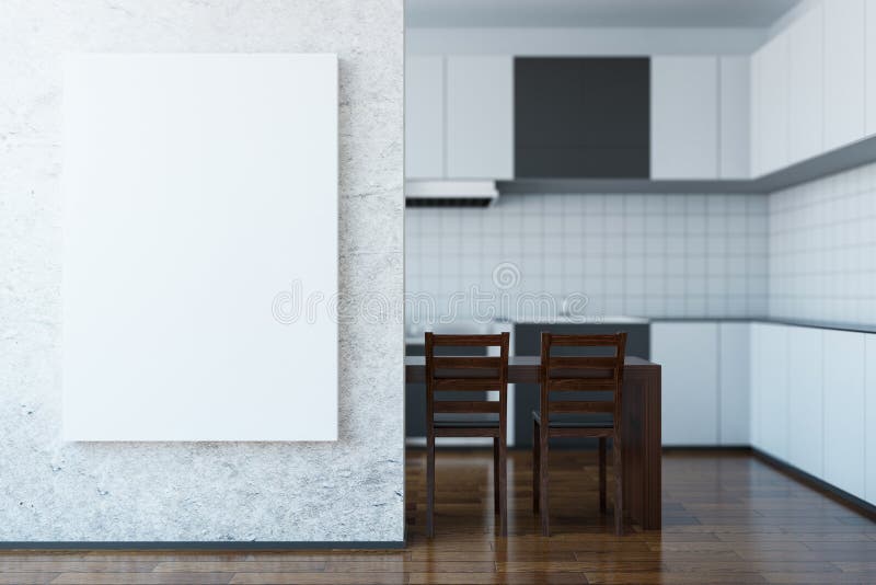 Light Kitchen with Whiteboard Stock Illustration Illustration of