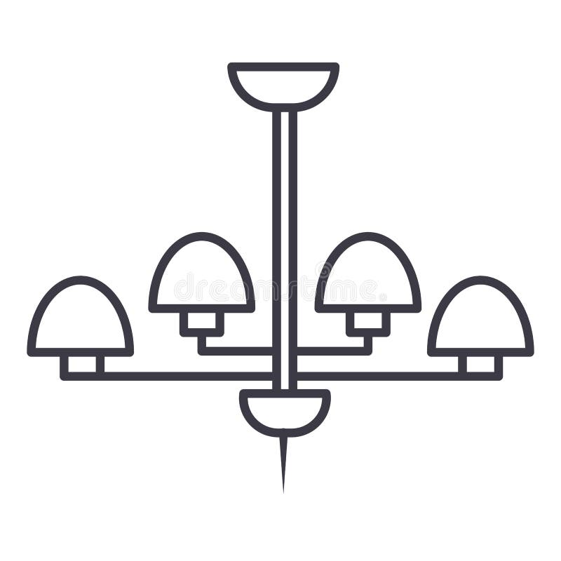 Ceiling lamp line outline icon Royalty Free Vector Image