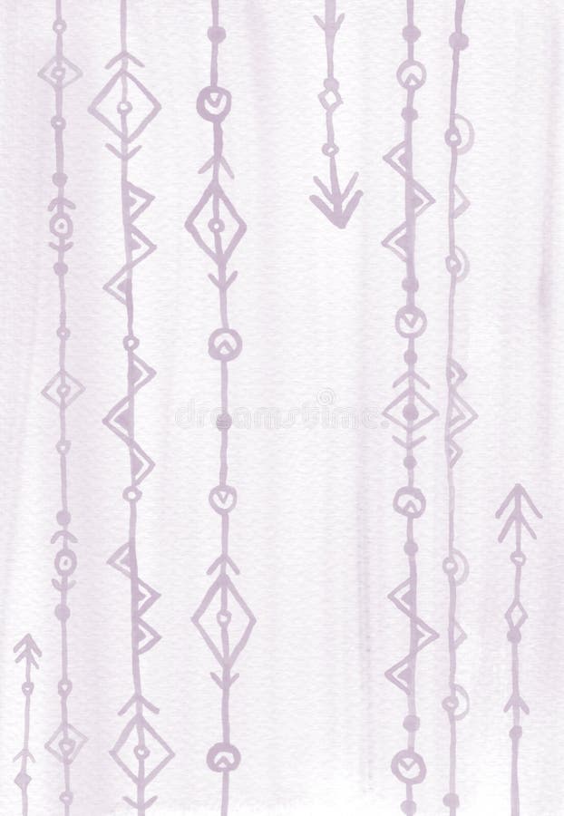 Light lilac abstract Indian arrows. Watercolor seamless texture. Hand painted background vector illustration