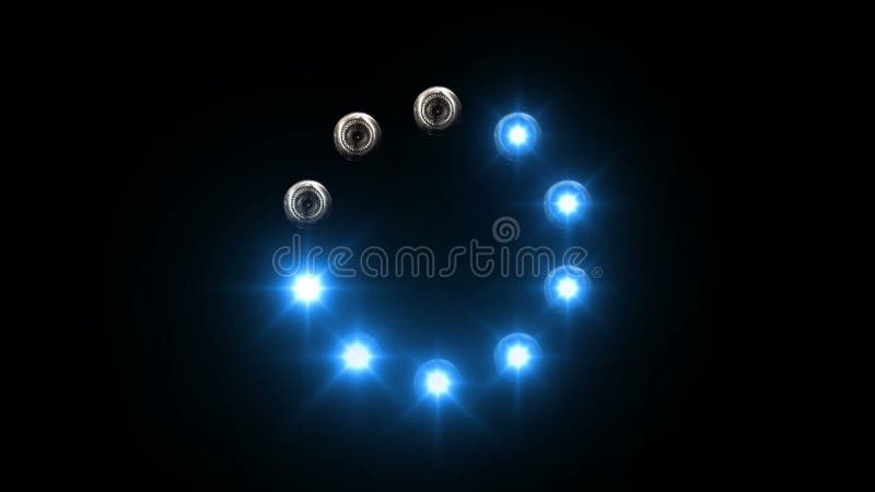 Light Loading Wheel - 30fps Flickering Loop - Blue Lights Shining on ...