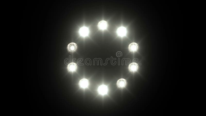 Light Loading Wheel - 30fps Flickering Loop - White Lights Shining on ...