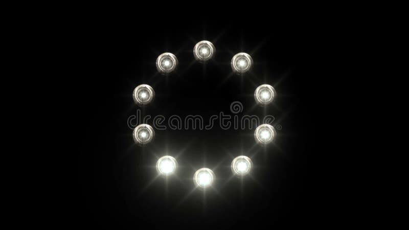Light Loading Wheel - 30fps Spinning Loop - White Lights Shining on ...