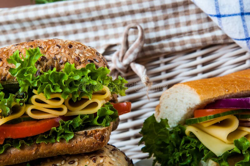 Light lunch with sandwich stock photo. Image of long 37430764