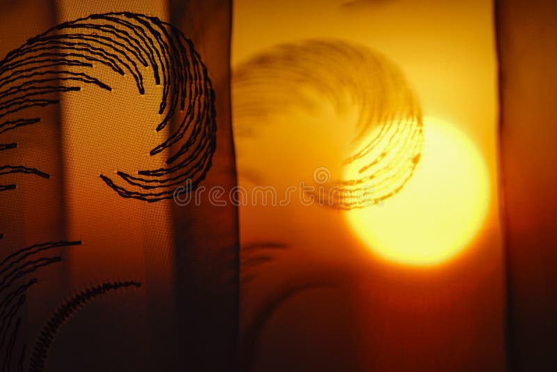Rising Sun through the Curtain Stock Photo Image of detail, texture
