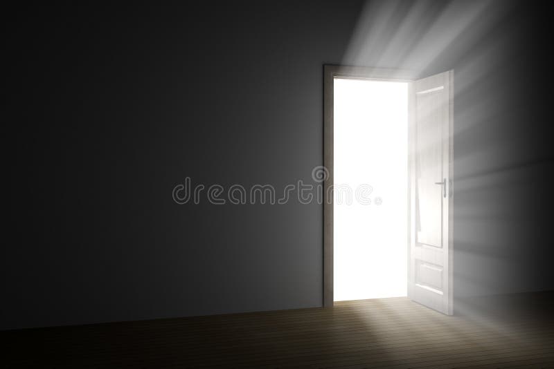 Light through an open door stock illustration. Illustration of room 16013839