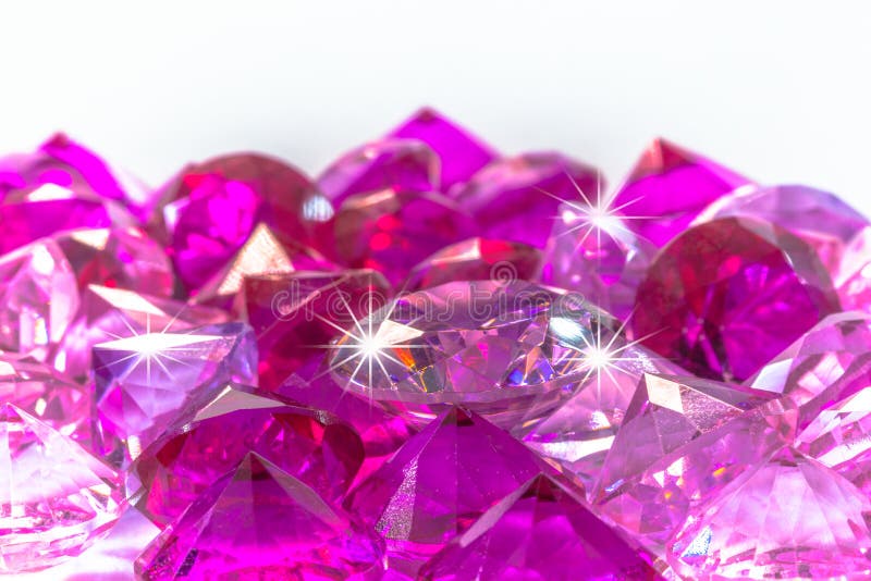 colorful gems on white background stock images