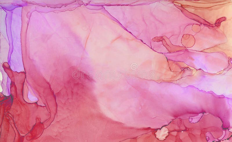 Light pink alcohol ink abstract background. Smudged soft flow liquid watercolor paint splash texture effect illustration for cards vector illustration