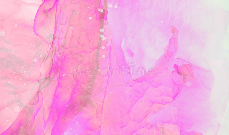 Light pink alcohol ink abstract background. Smudged soft flow liquid watercolor paint splash texture effect illustration for cards stock illustration