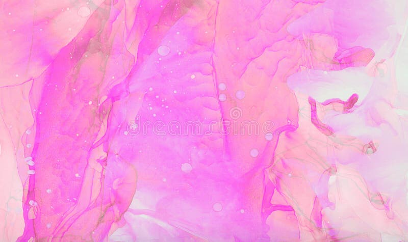 Light pink alcohol ink abstract background. Smudged soft flow liquid watercolor paint splash texture effect illustration for cards stock illustration